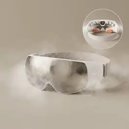 BREO - Eye Massager with Fine Mist, Open-View Design and UV Self-Cleaning, Rechargeable & Heated for Relaxation