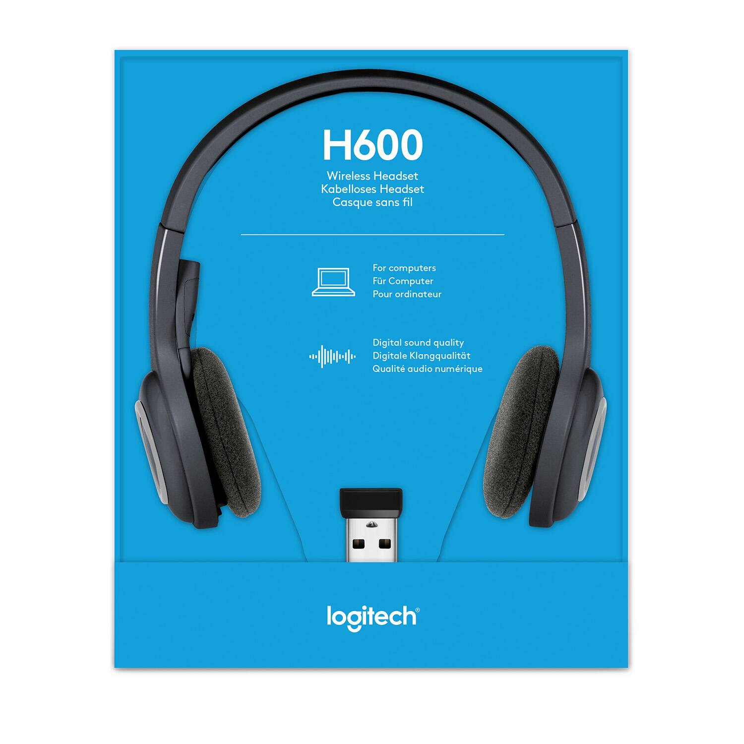 Alt View 18. Logitech - H600 RF Wireless On-Ear Headset - Black.