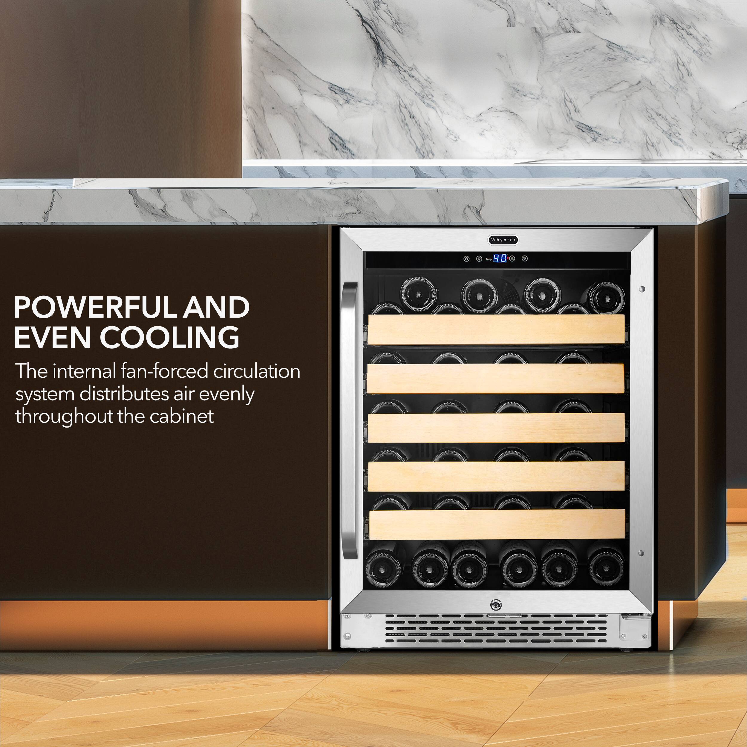 Alt View 11. Whynter - 54-Bottle Wine Refrigerator - Black.