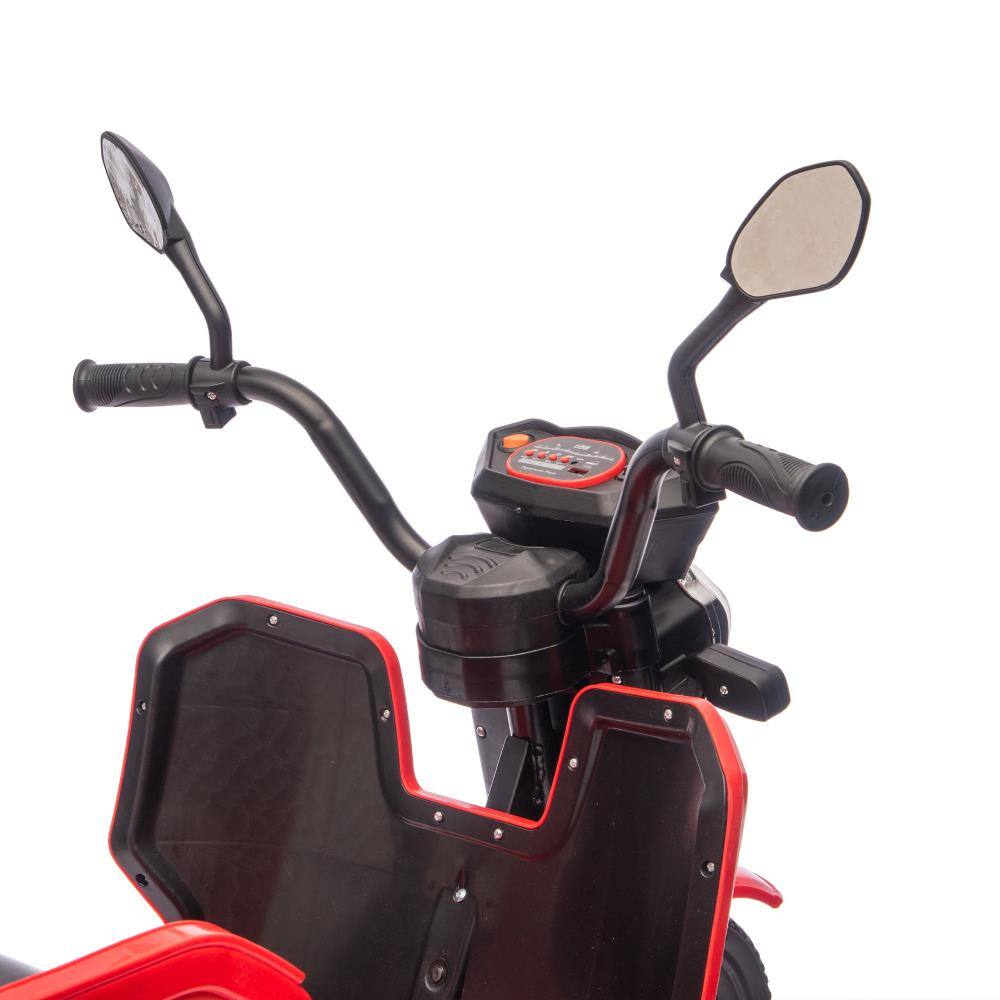 Alt View 1. BreeBe - 12V Kids Electric 3-Wheel Cargo Truck, 2WD w/ Anti-Slip Wheels, LED Lights, Music, Large Storage, Wide Seat, Ages 3-6 - Red.