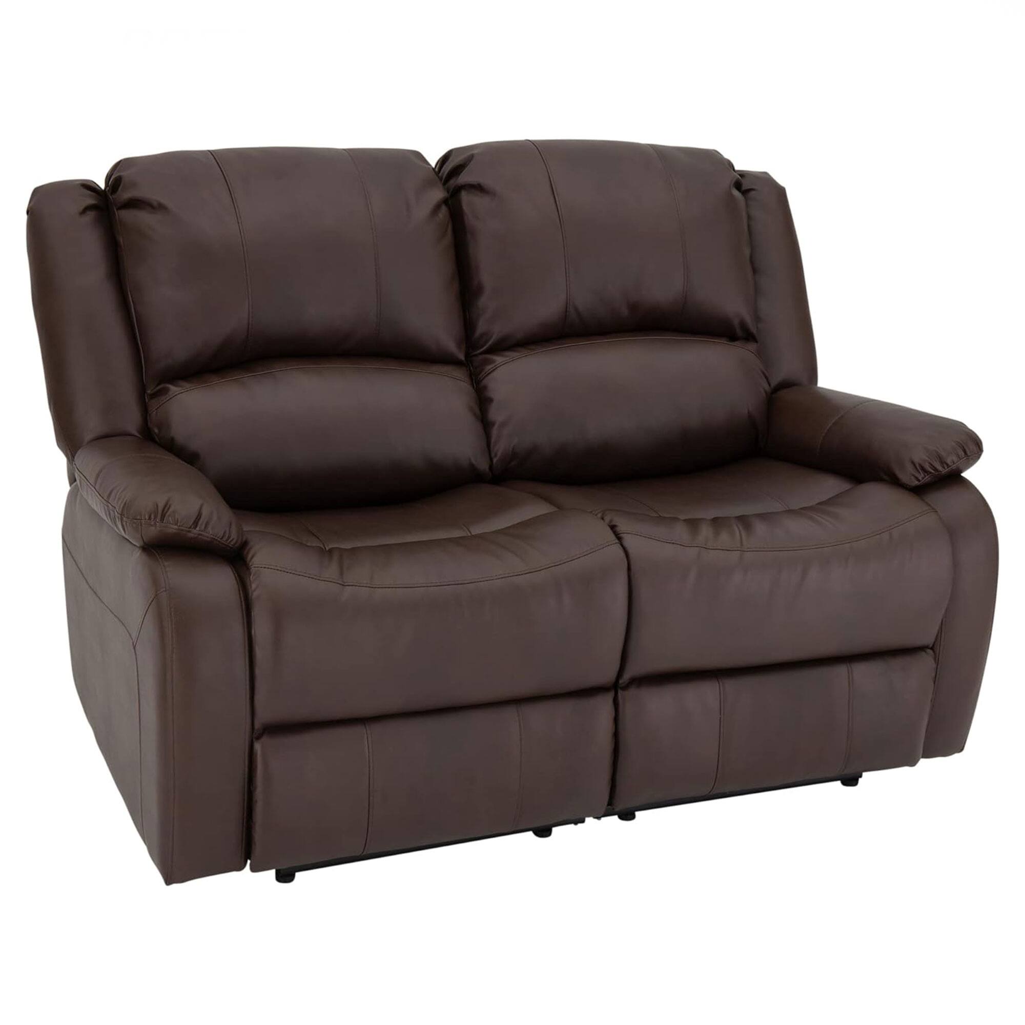 Front. RecPro - RecPro Charles 58 Inch Recliner Sofa RV Faux Leather Lounge Furniture, Mahogany - Mahogany.
