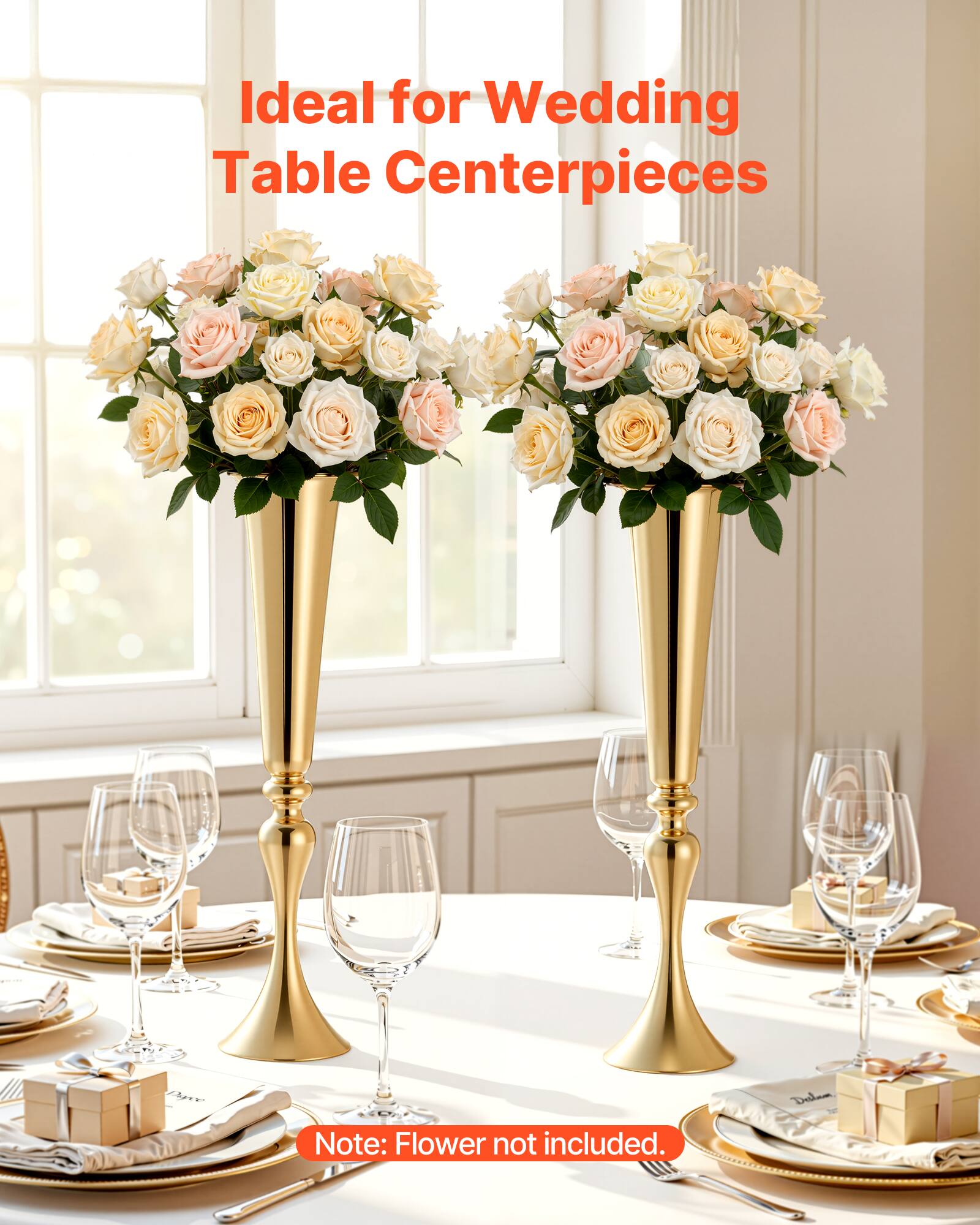 Ideal for Wedding Table Centerpieces

Note: Flower not included.
