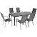 Front. Hanover - Naples 7-Piece Outdoor Dining Set with 6 Padded Sling Chairs and Expandable Dining Table - Gray/Gray.