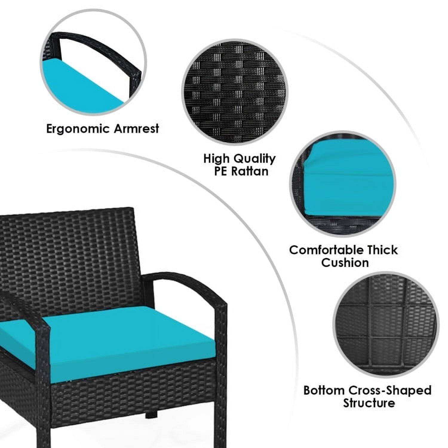 Ergonomic Armrest  
High Quality PE Rattan  
Comfortable Thick Cushion  
Bottom Cross-Shaped Structure