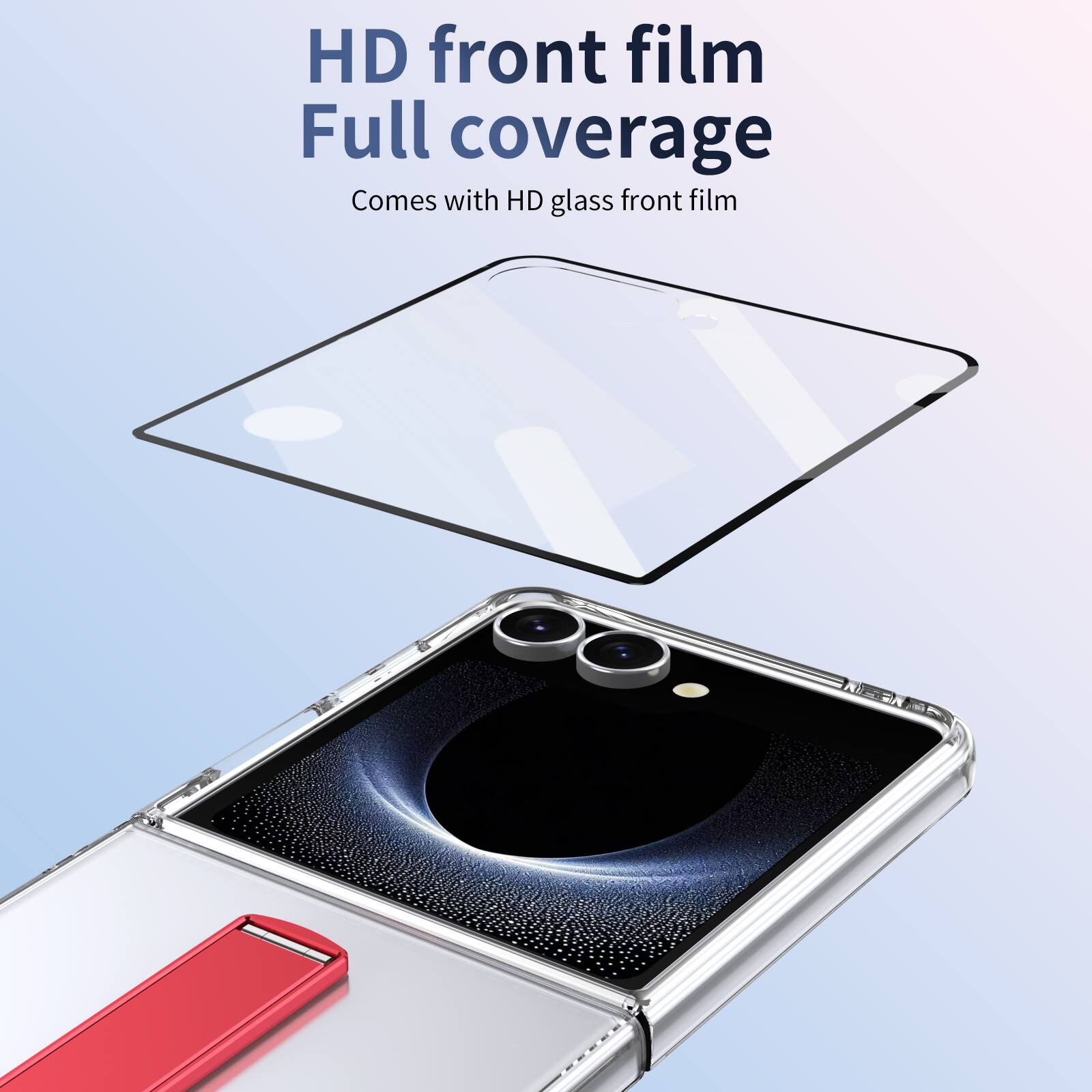 HD front film  
Full coverage  
Comes with HD glass front film