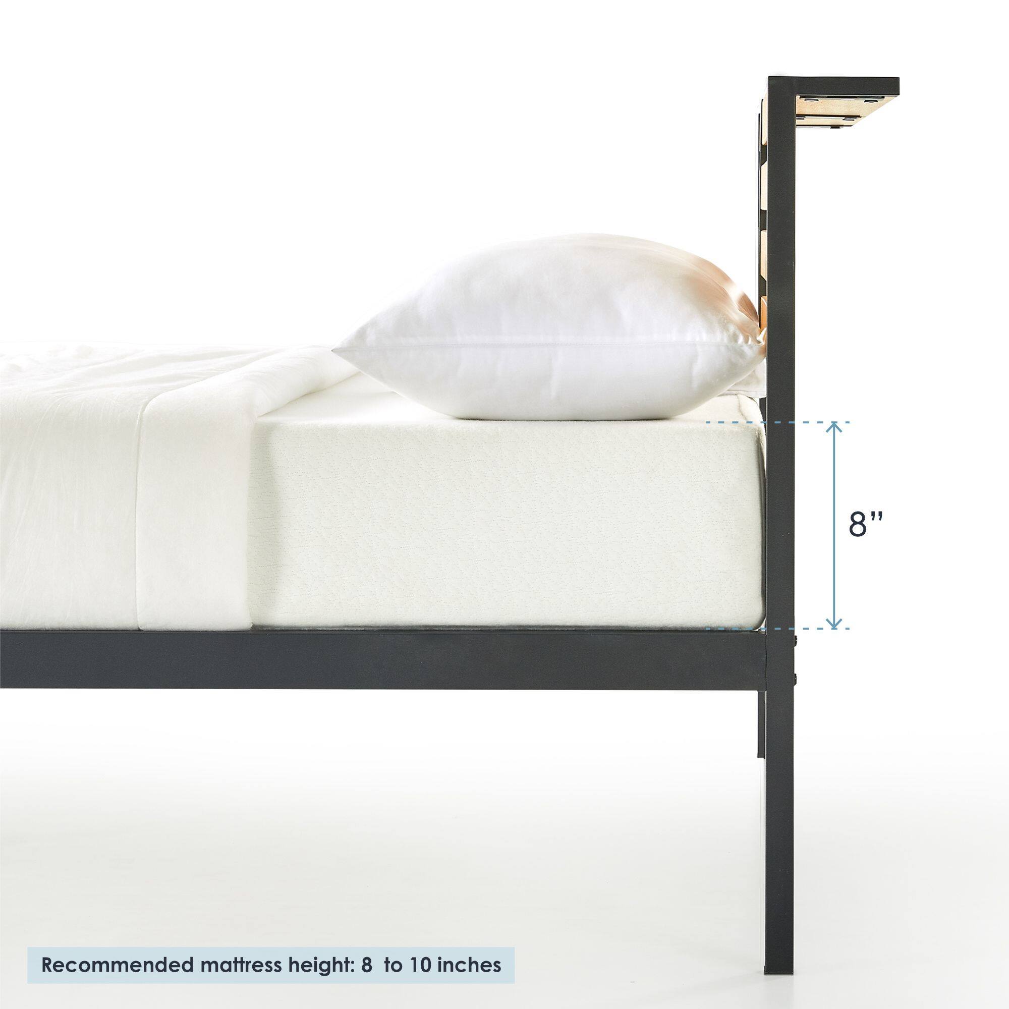 Recommended mattress height: 8 to 10 inches