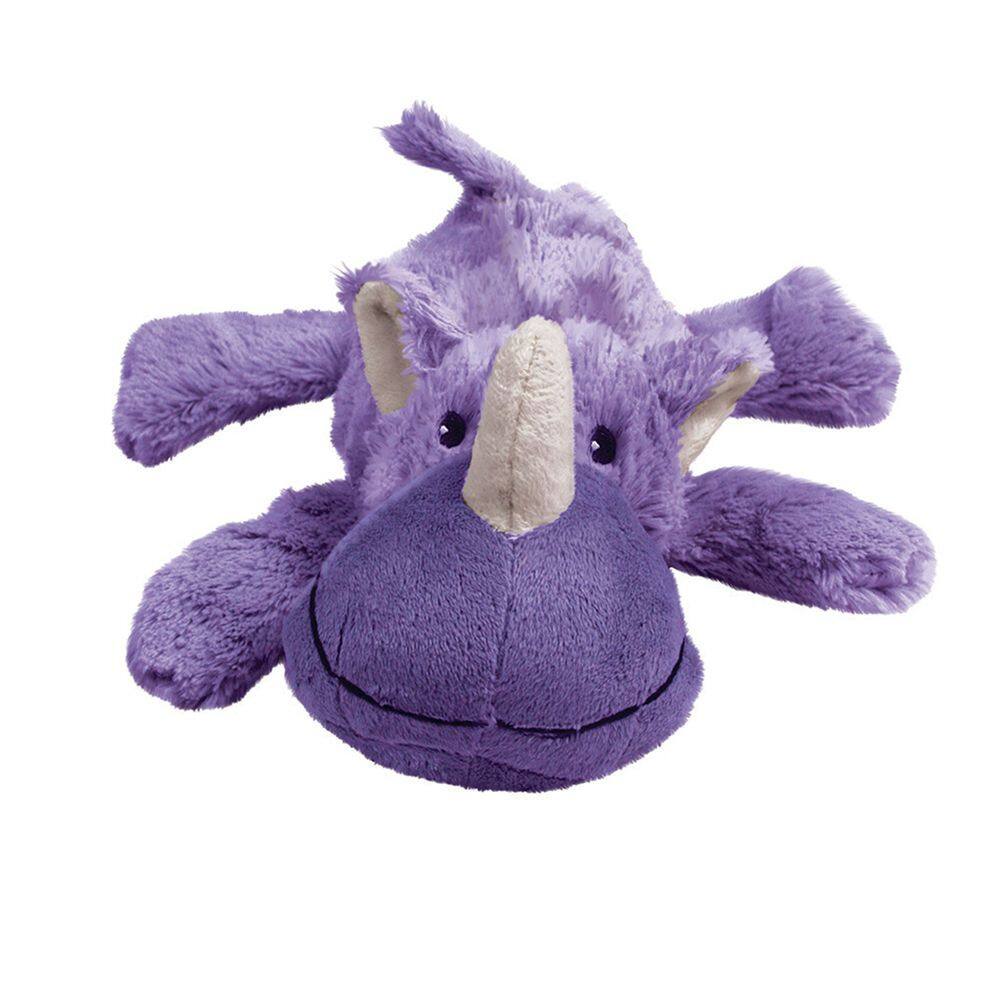 Front. KONG - Kong Rosie Rhino Cozie Plush Dog Toy in Medium - Purple.