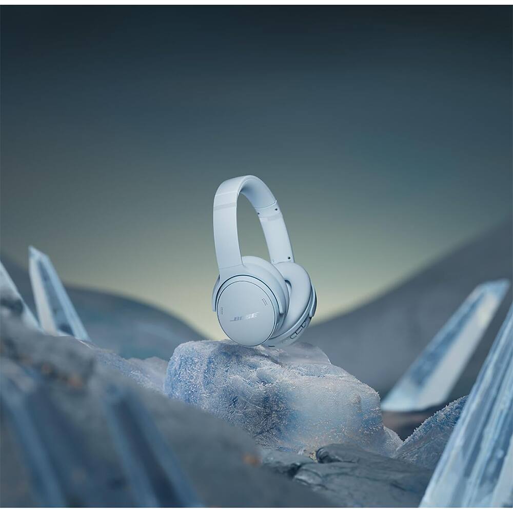 Alt View 4. Bose - QuietComfort Wireless Over-Ear Bluetooth Headphones Power Bundle - Ice Blue.