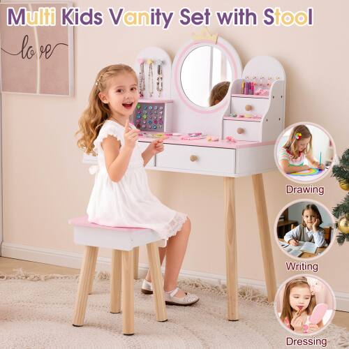 Multi Kids Vanity Set with Stool

- Drawing
- Writing
- Dressing