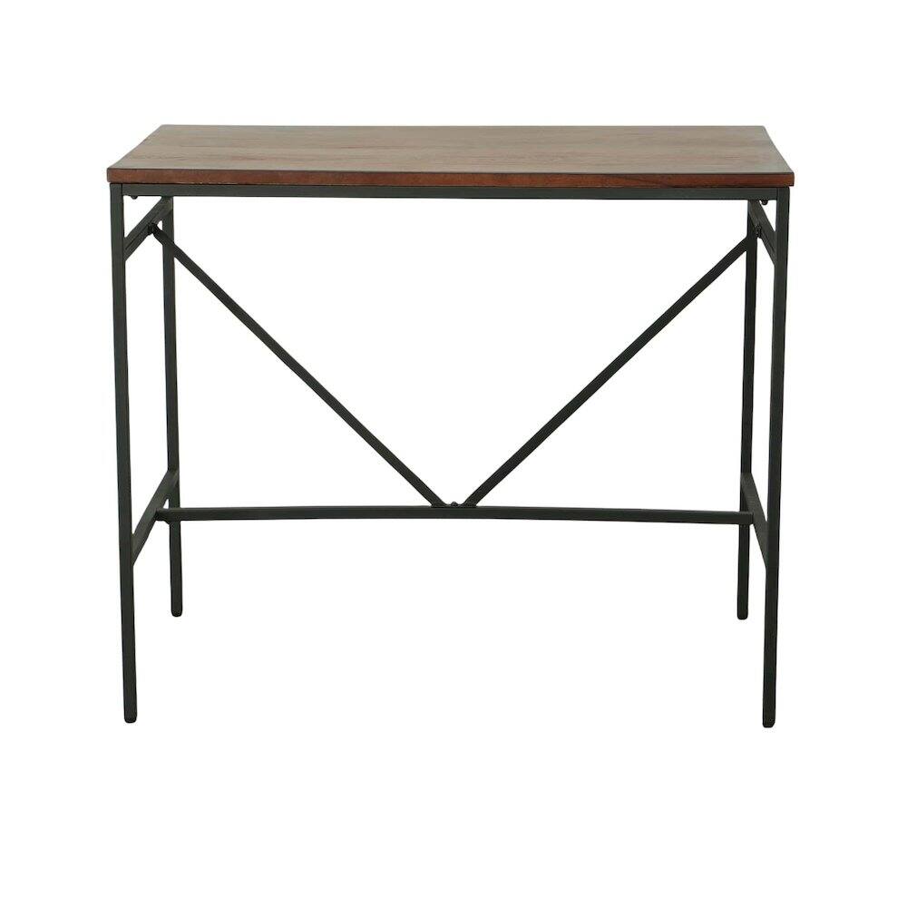 Angle. Carolina Chair & Table - Aileen 42" Wide 30" High Bar and Side Table - Chestnut/Black - Chestnut, Black.
