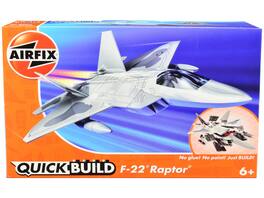 Skill 1 Model Kit F22 Raptor Snap Together Painted Plastic Model Airplane Kit by Airfix Quickbuild - Multi