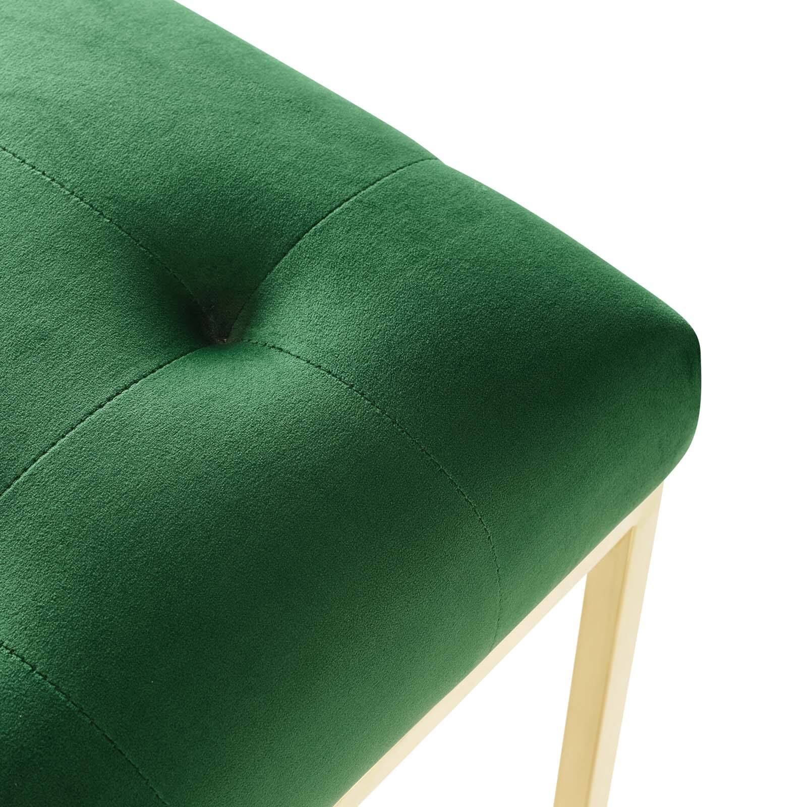 Alt View 3. Modway - Privy Gold Stainless Steel Performance Velvet Dining Chair by Modway - Gold Emerald.