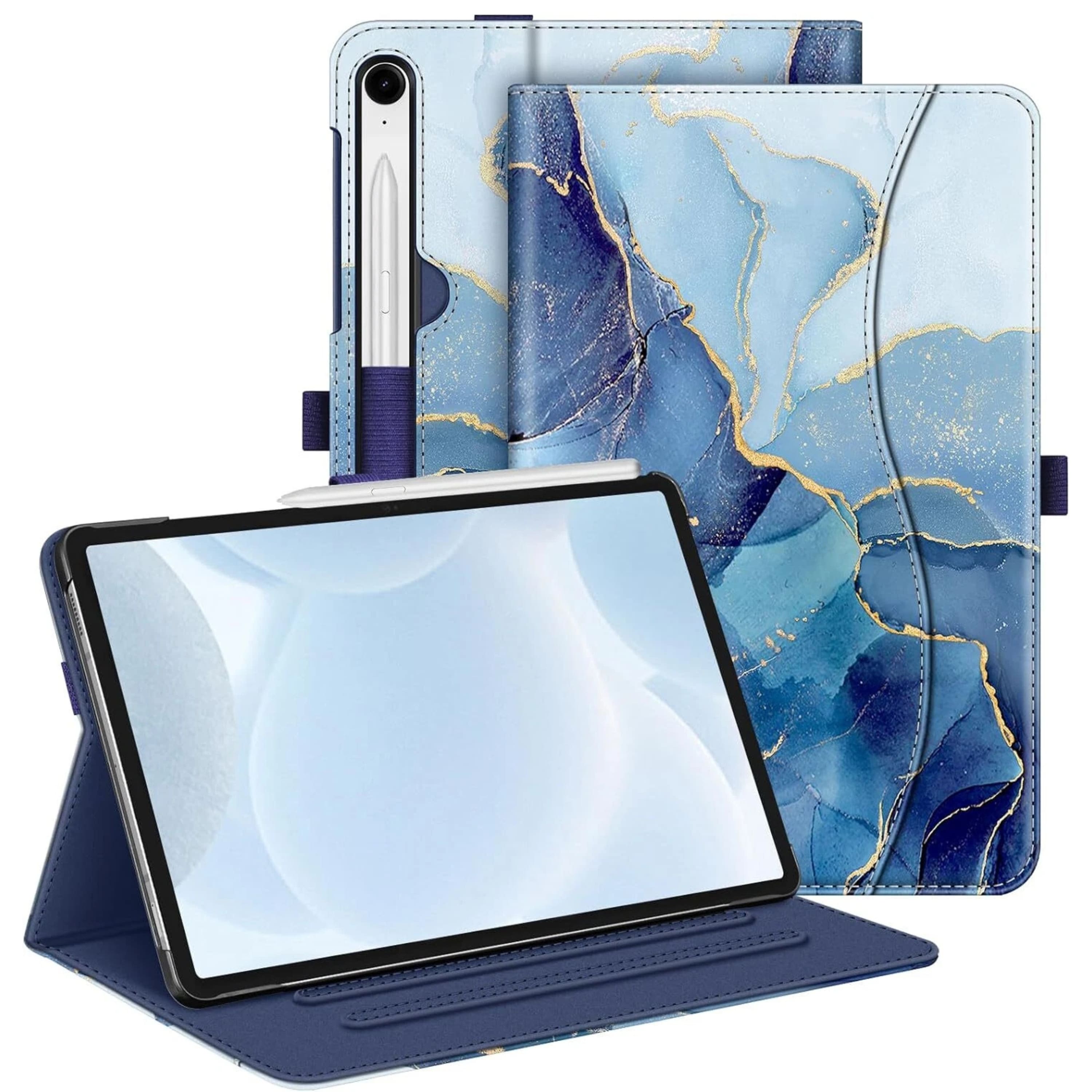 Kitcheniva - Slim Protective Case For Samsung Galaxy Tab S9 FE 10.9 Inch 2023 With Auto Sleep-Wake - Ocean marble