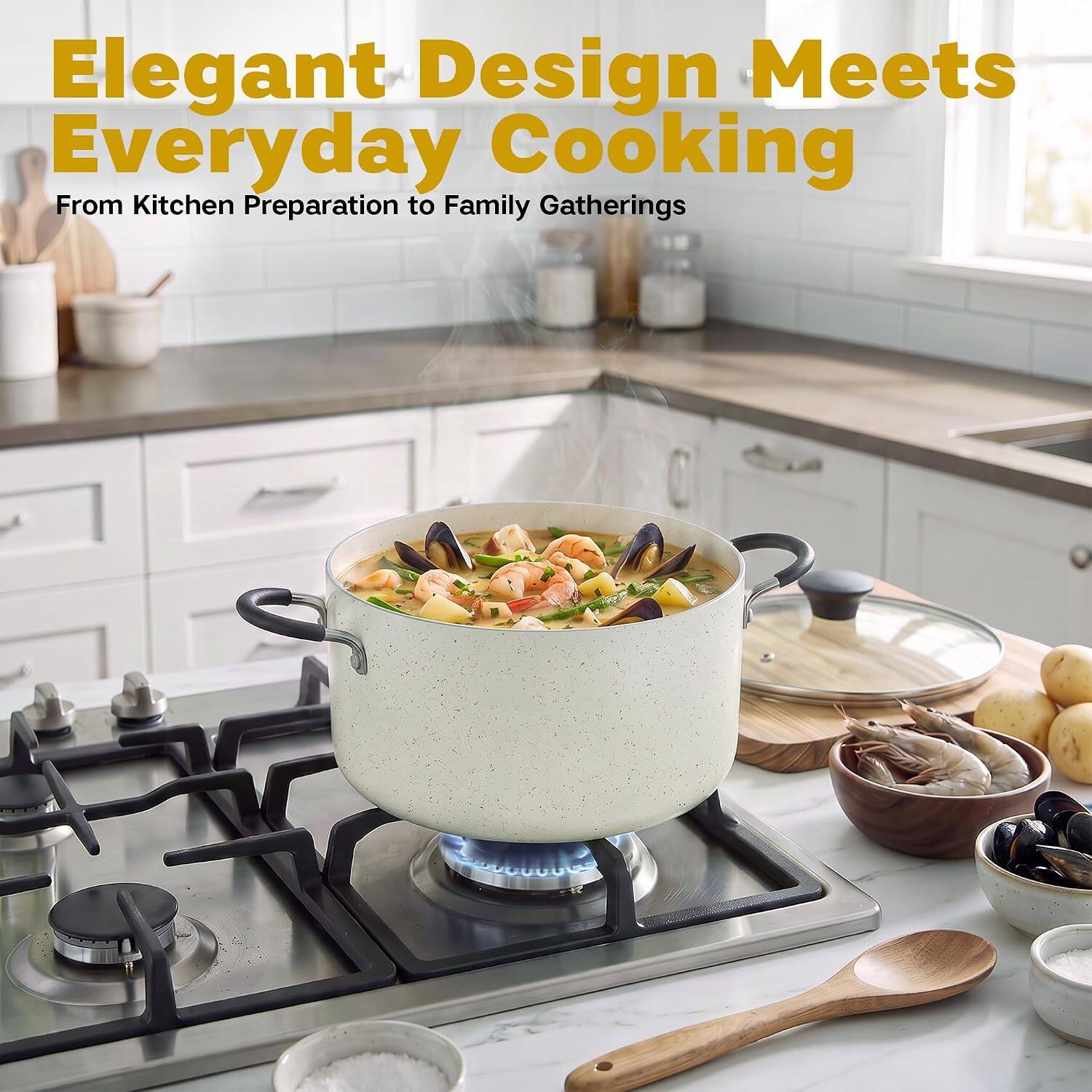 Elegant Design Meets Everyday Cooking  
From Kitchen Preparation to Family Gatherings