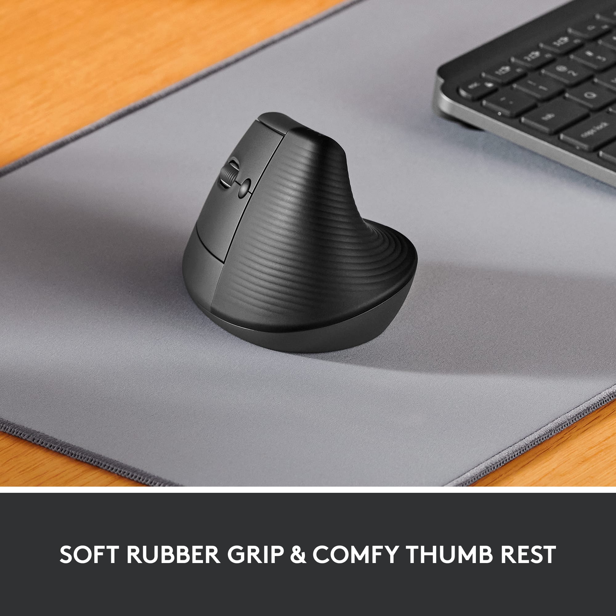 SOFT RUBBER GRIP & COMFY THUMB REST