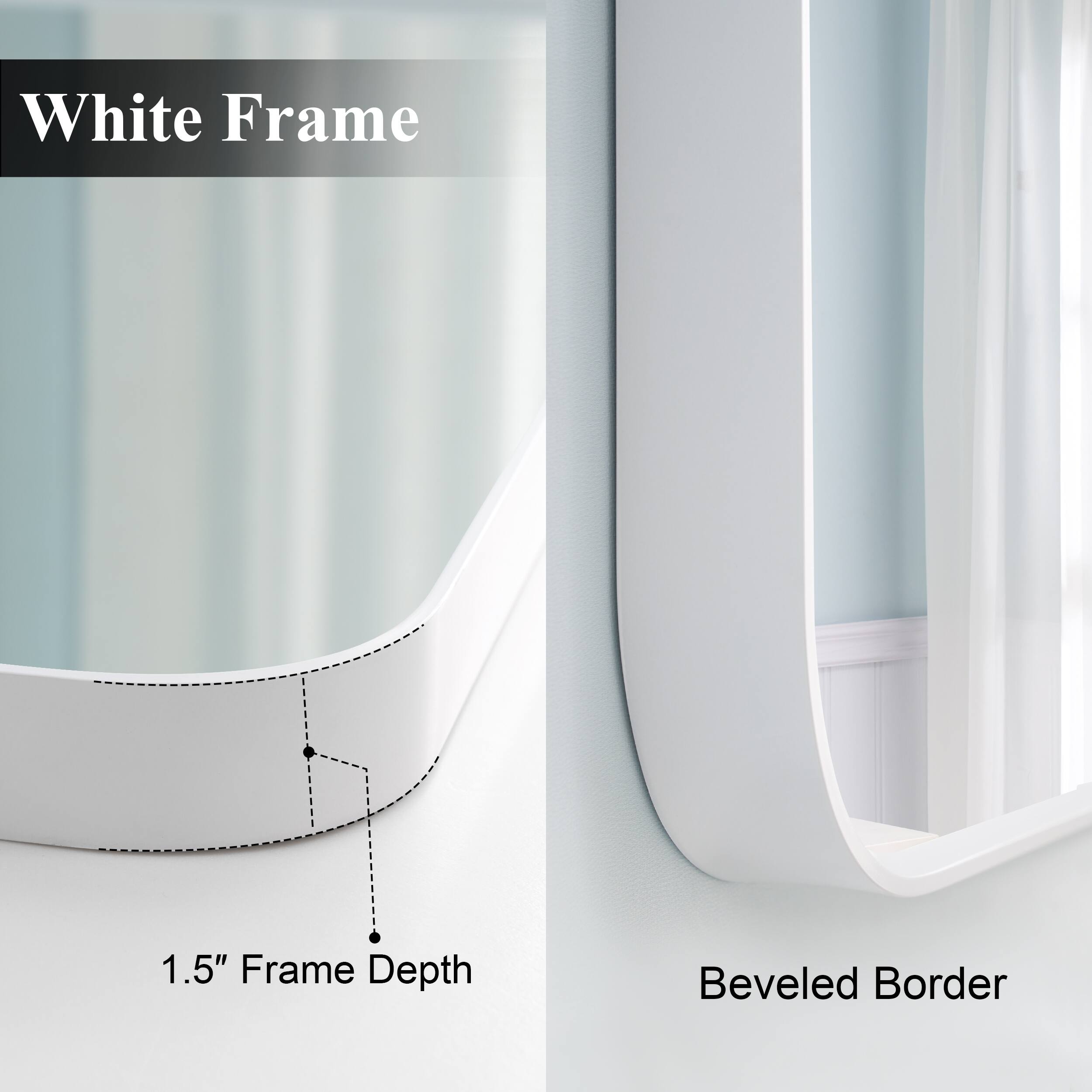 White Frame  
1.5" Frame Depth  
Beveled Border