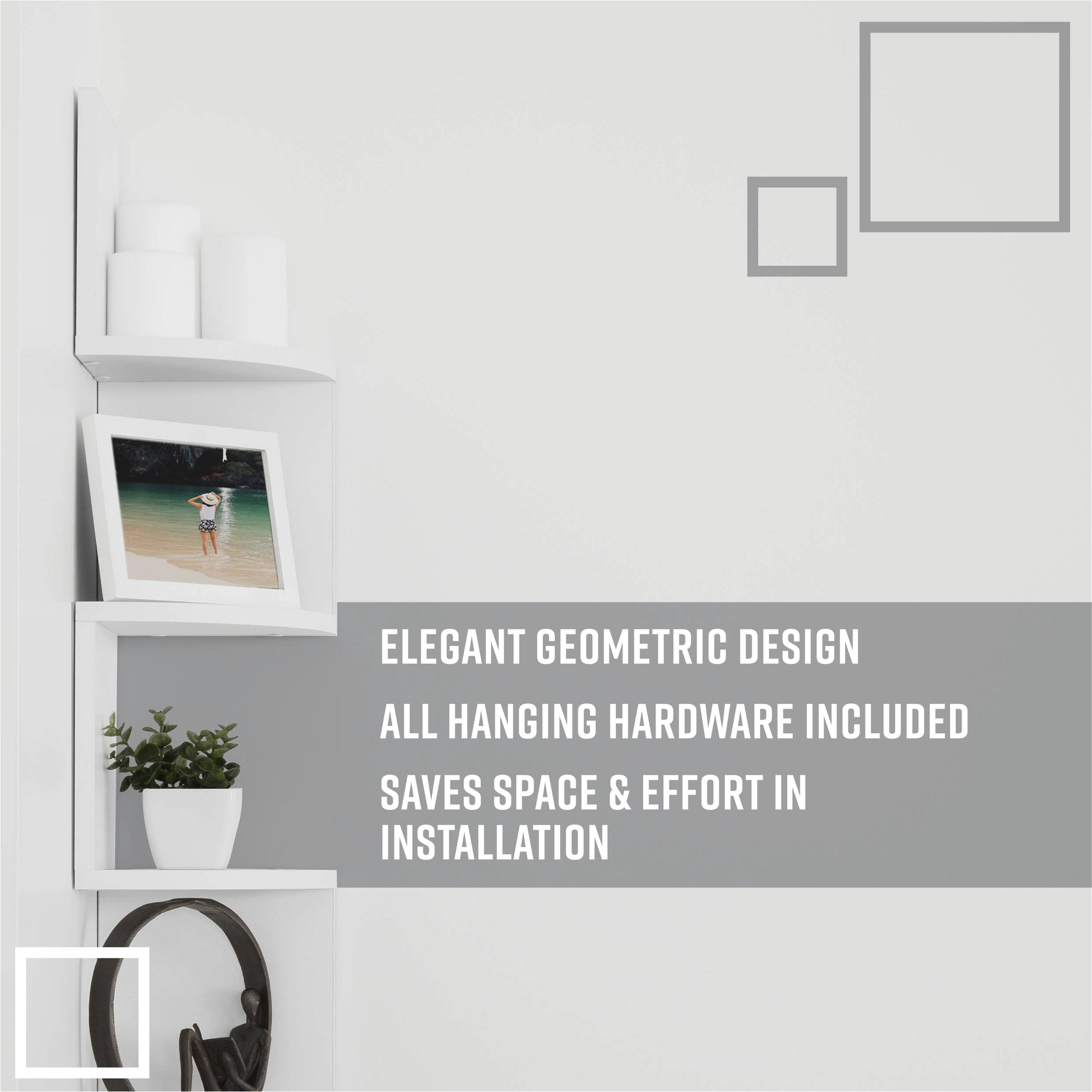 Elegant Geometric Design  
All Hanging Hardware Included  
Saves Space & Effort in Installation