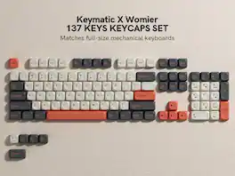 Womier - PBT Keycap Set, MOA Profile Dye-Sub Custom Keyboard Keycap for Cherry MX Switch US Layout Mechanical Keyboard - Orange-137 Keys