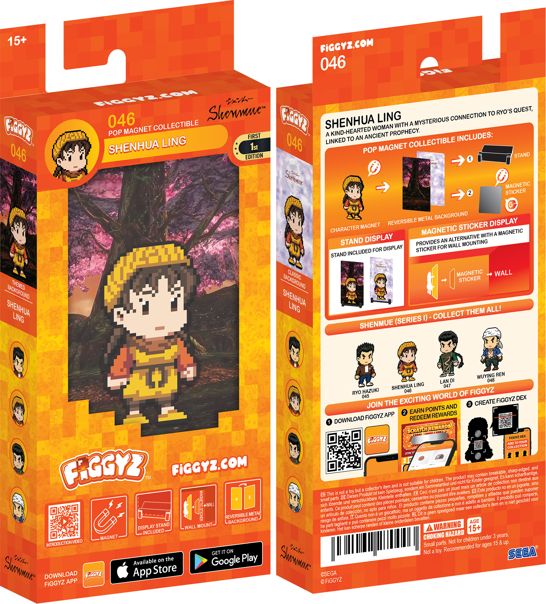 15+ FIGGYZ.COM  
046  
FGGYZ 046  
SHENHUA LING  
RYO'S QUEST  
046 CAGGY2  
LING MYSTERIOUS CONNECTION COLLECTIBLE SHENHUA WOMAN WITH POP MAGNET KIND-HEARTED PROPHECY.  
FRST ANCIENT INCLUDES:  
LING 046 LINKED COLLECTIBLE SHENHUA 1 POP MAGNET EDITION STAND  
nhuen MAGNETIC STICKER METAL BACKGROUND MAGNET REVERSIBLE DISPLAY CHARACTER MAGNETIC STICKER WITH MAGNETIC STAND DISPLAY ALTERNATIVE PROVIDES WALL MOUNTING DISP STICKER STAND INCLUDED  
THNED BAOKRCUND SHENHUA LING CUC BCKGROUND SHENHUA LING MAGNETIC WALL STICKER  
THEM ALL! COLLECT SHENMUE (SERIES I) - COLLECT THEM ALL!  
FIGGYZ.COM  
JOIN THE EXCITING WORLD OF FIGGYZ  
DOWNLOAD FIGGYZ APP  
REDEEM POINTS AND REWARDS  
CREATE FIGGYZ DEX  
Available on the App Store  
Google Play  
FiGGYZ.COM  
SH