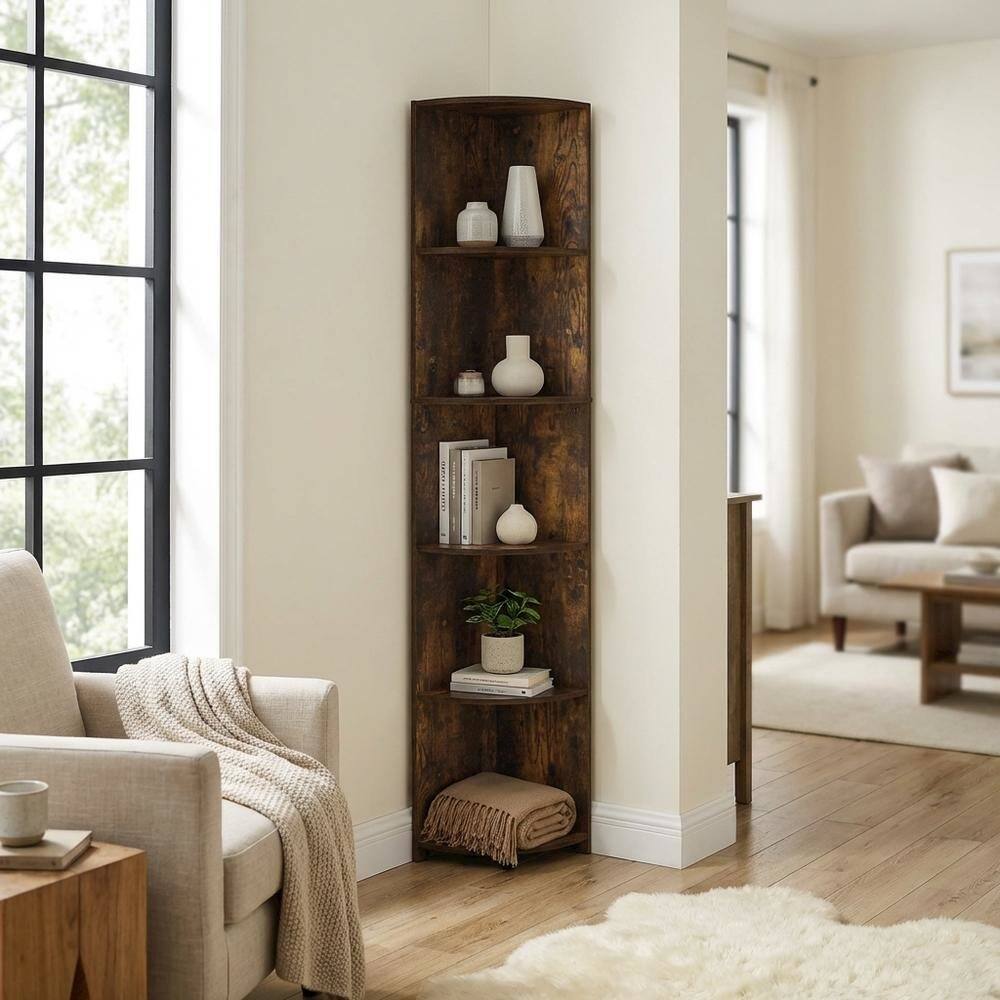 Left. FurniFact - Engineered Wood bookcase with sleek design, durable construction - Amber Pine.
