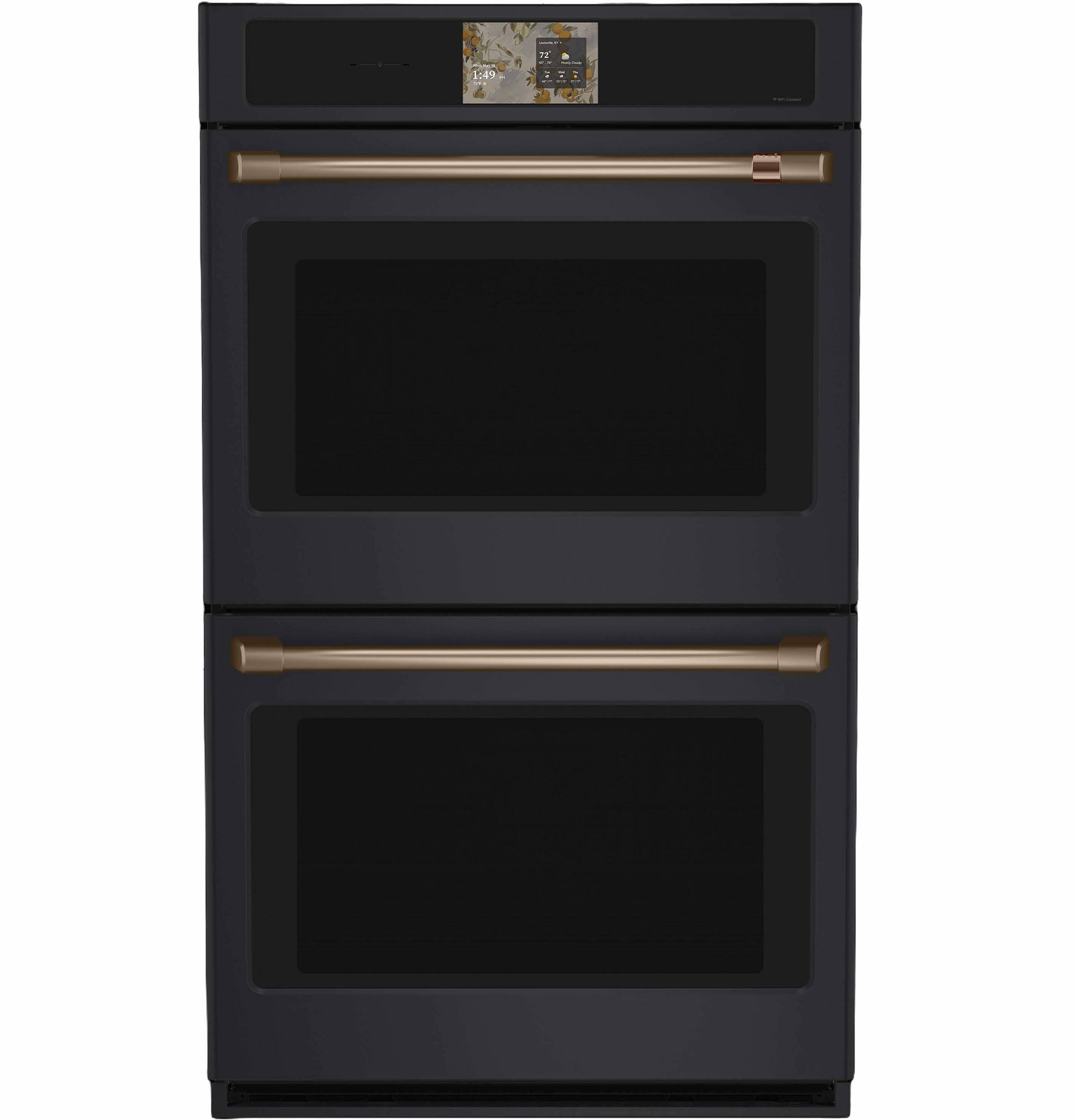 Alt View 20. Café - 30" Smart Built-In Double Electric Convection Wall Oven with Air Fry and Precision Cooking Modes - Matte Black.