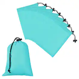 Unique Bargains - Drawstring Bag with Toggle, Stuff Sack Waterproof Travel Storage Cinch Pouch, 6" x 8" & 8pcs - Fits Gym/Travel/Hiking - Turquoise