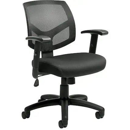 Front. The Office - To Go Mesh Back Managers Chair, Black, Adjustable Arms (OTG11514B) - Black.