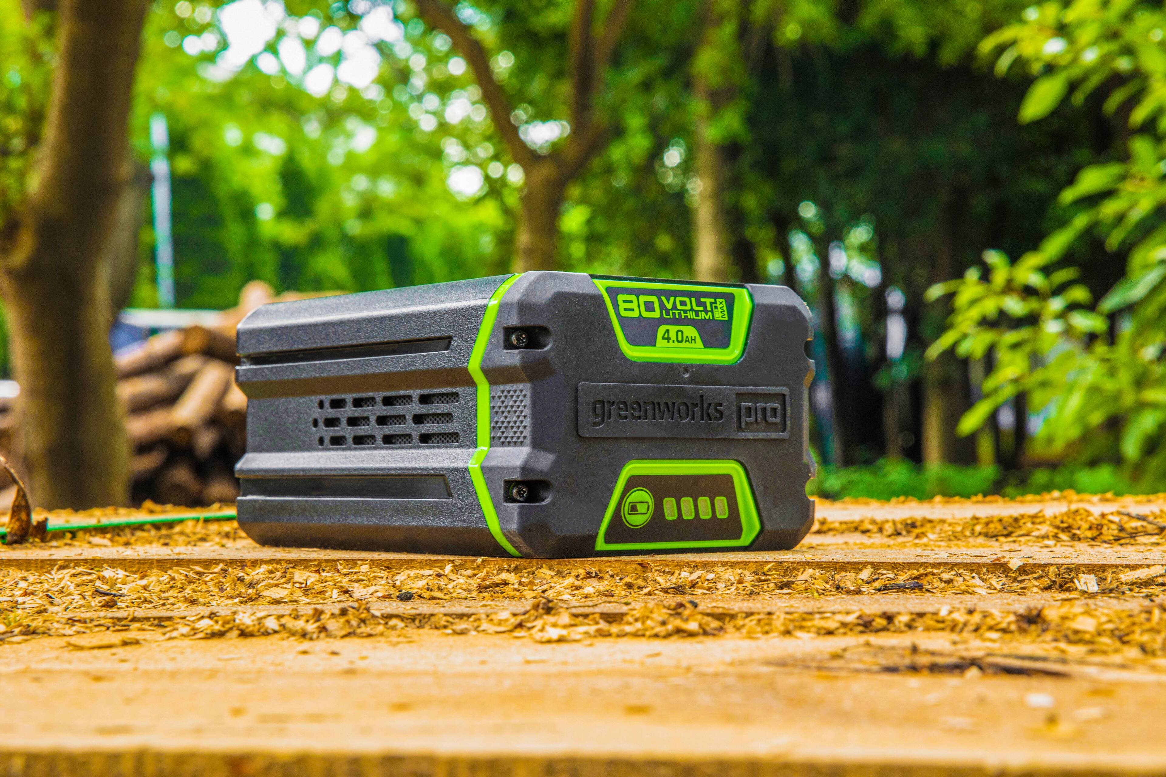 Alt View 11. Greenworks - 80 Volt 4Ah Battery (Charger not included) - Black/Green.