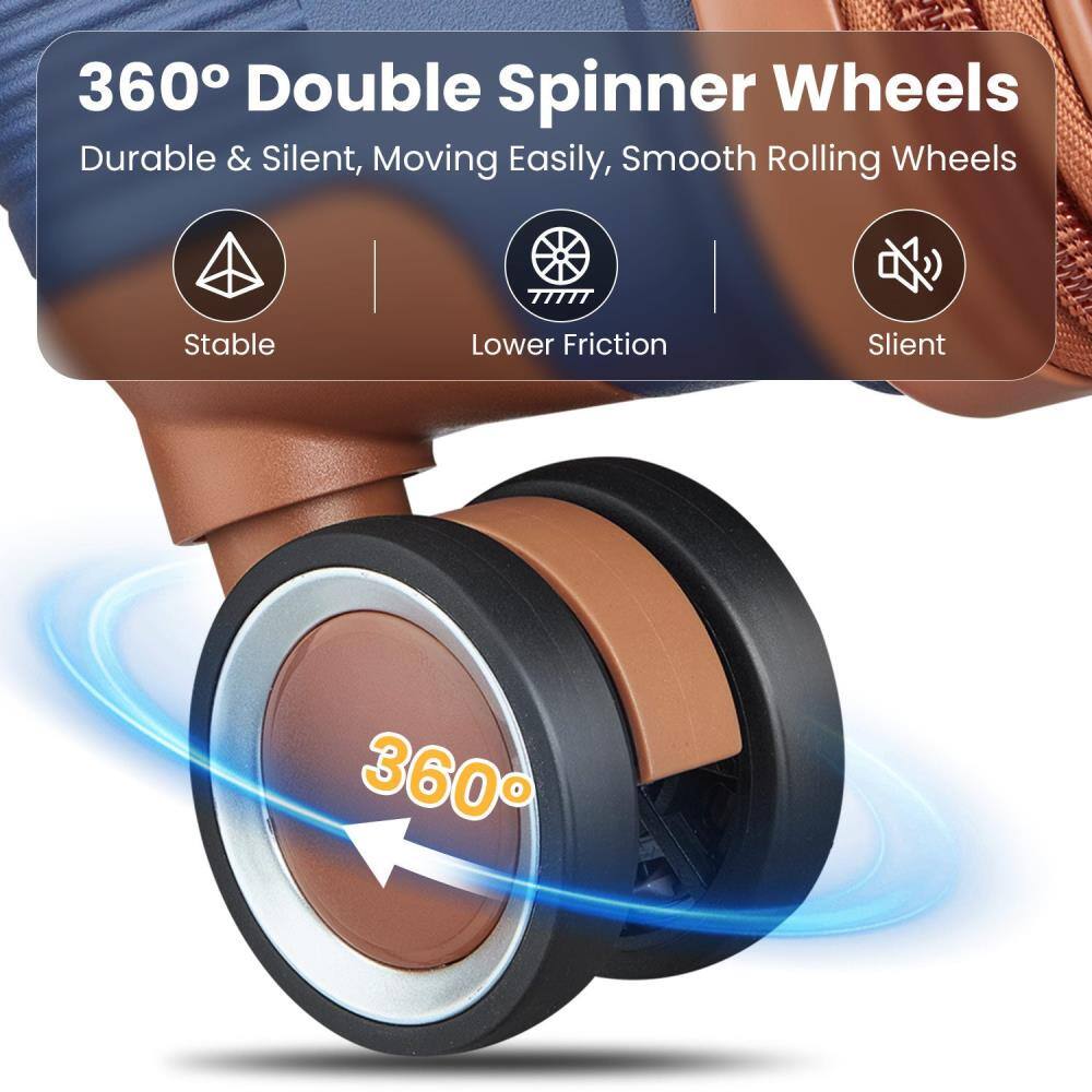 360° Double Spinner Wheels  
Durable & Silent, Moving Easily, Smooth Rolling Wheels  

- Stable  
- Lower Friction  
- Silent  

360°