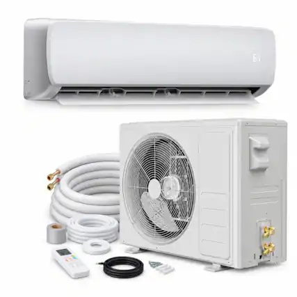Front. Mountman - 12,000 BTU 115V Mini Split Air Conditioner with Heat, 19 SEER2, White - White.