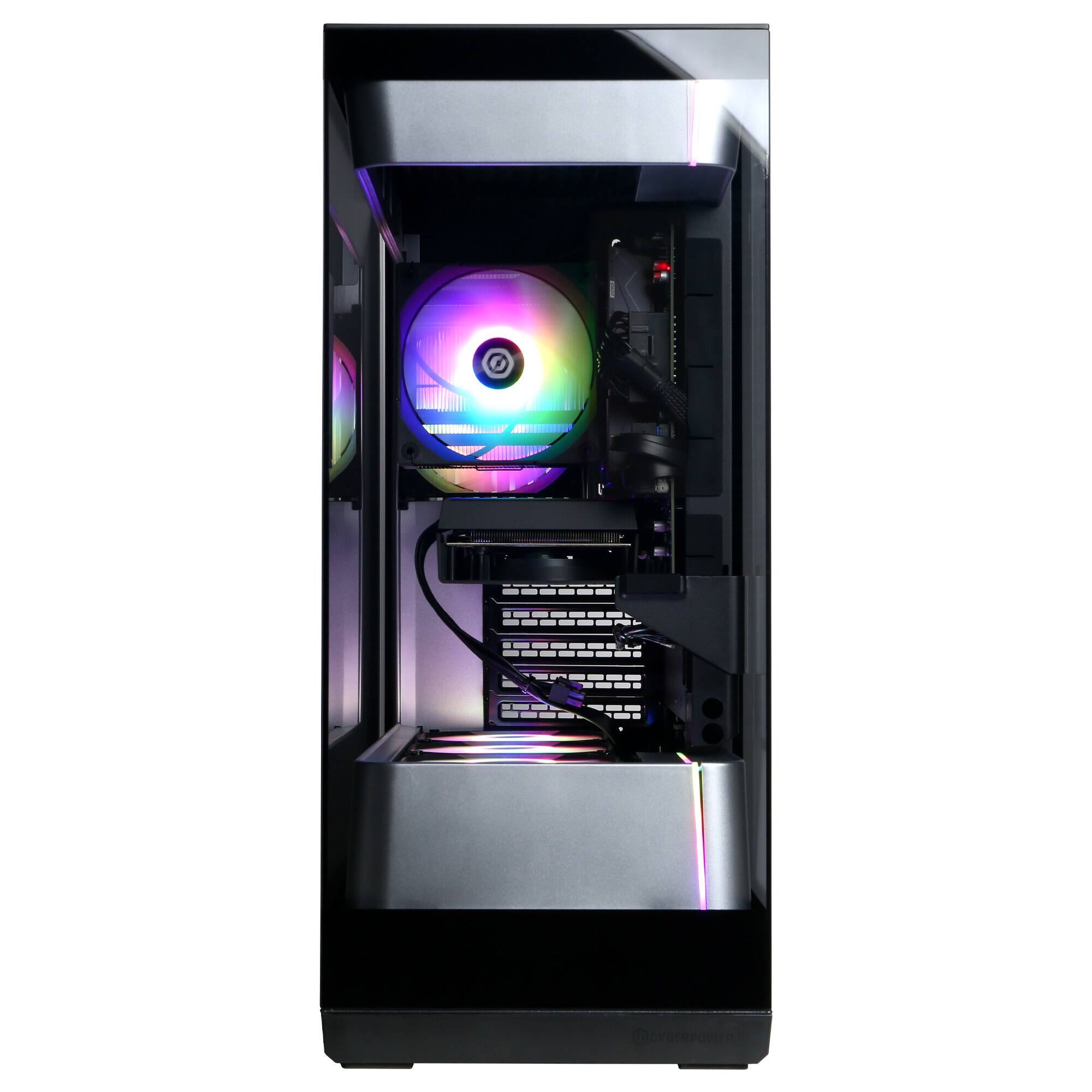 Alt View 1. CyberPowerPC - Gaming Desktop - AMD Ryzen 7 8700F 2024 - AMD Radeon RX 9060 8GB - 16GB DDR5 Memory - 1TB SSD Storage - Black.