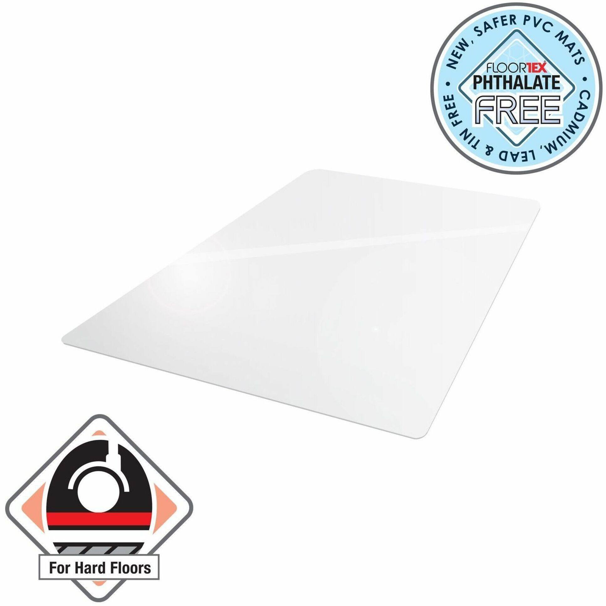 Alt View 17. Floortex - Advantagemat Phthalate Free Vinyl Rectangular Chair Mat for Hard Floor - 45'' x 53'' - Clear.