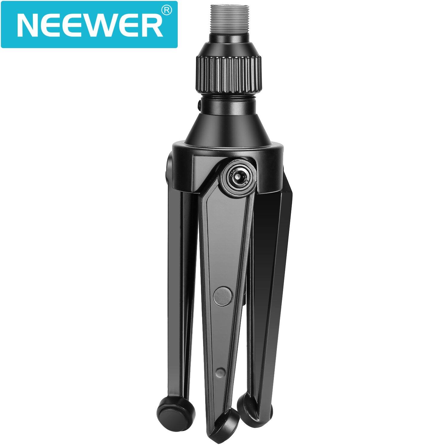 Angle. Neewer - Foldable Mini Desktop Mic Stand, 4.9-7.5" - Black.