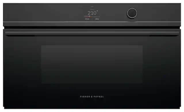 The text on the image reads: "10 10.4% STEAM F 210 REATING S OPTIONS CANCEL FISHER & PAYKEL."