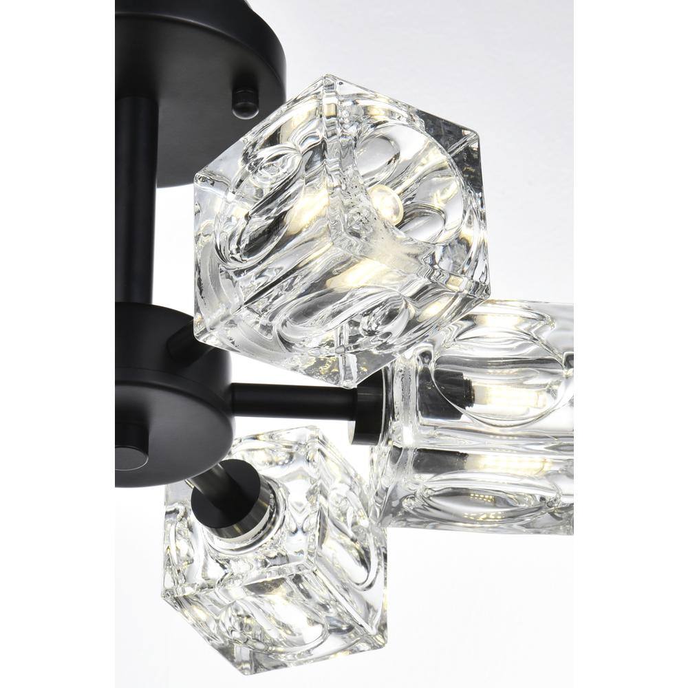 Alt View 4. Living District - Lyra 14 inch Flush Mount Ceiling Light in Black - Black.