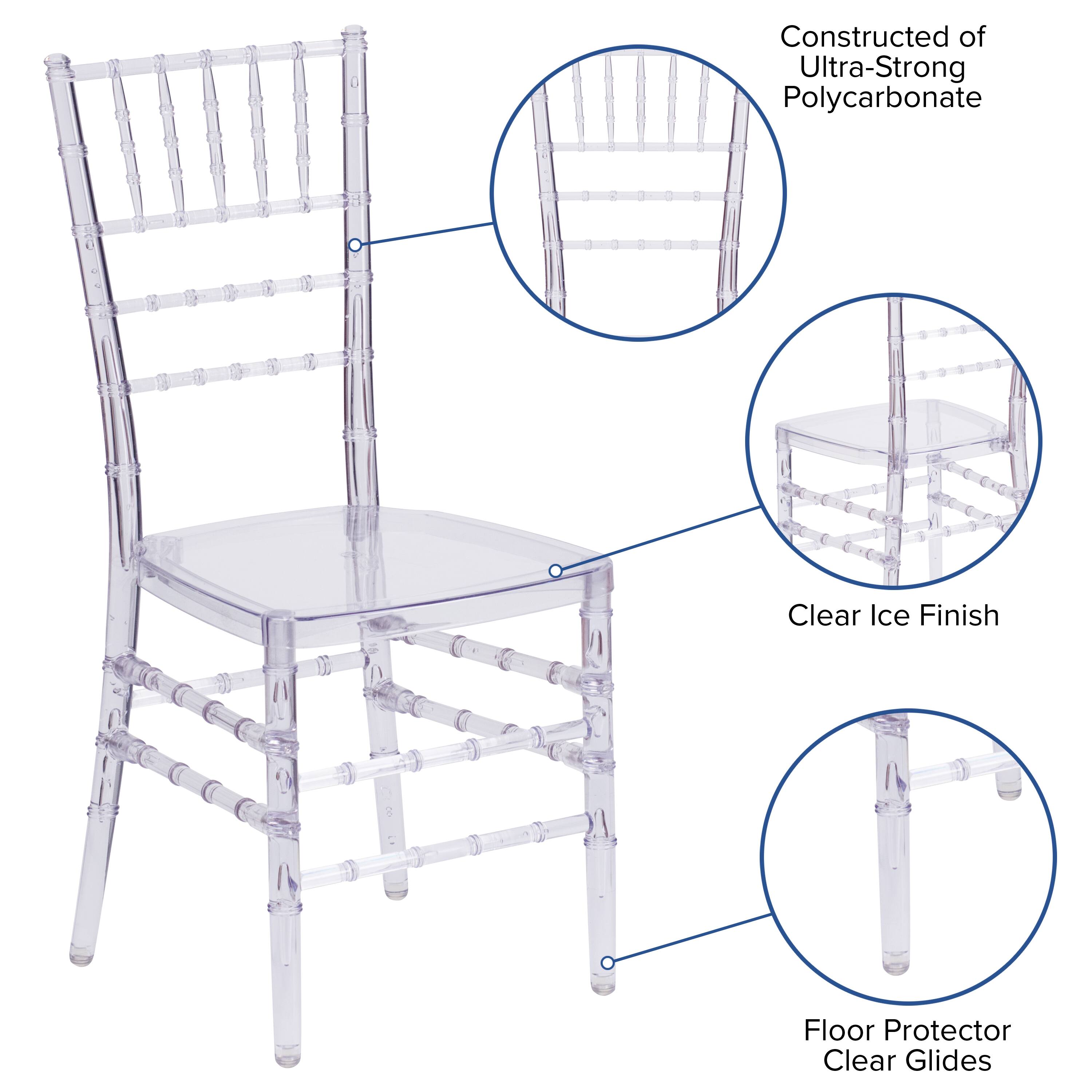 Constructed of Ultra-Strong Polycarbonate  
Clear Ice Finish  
Floor Protector Clear Glides