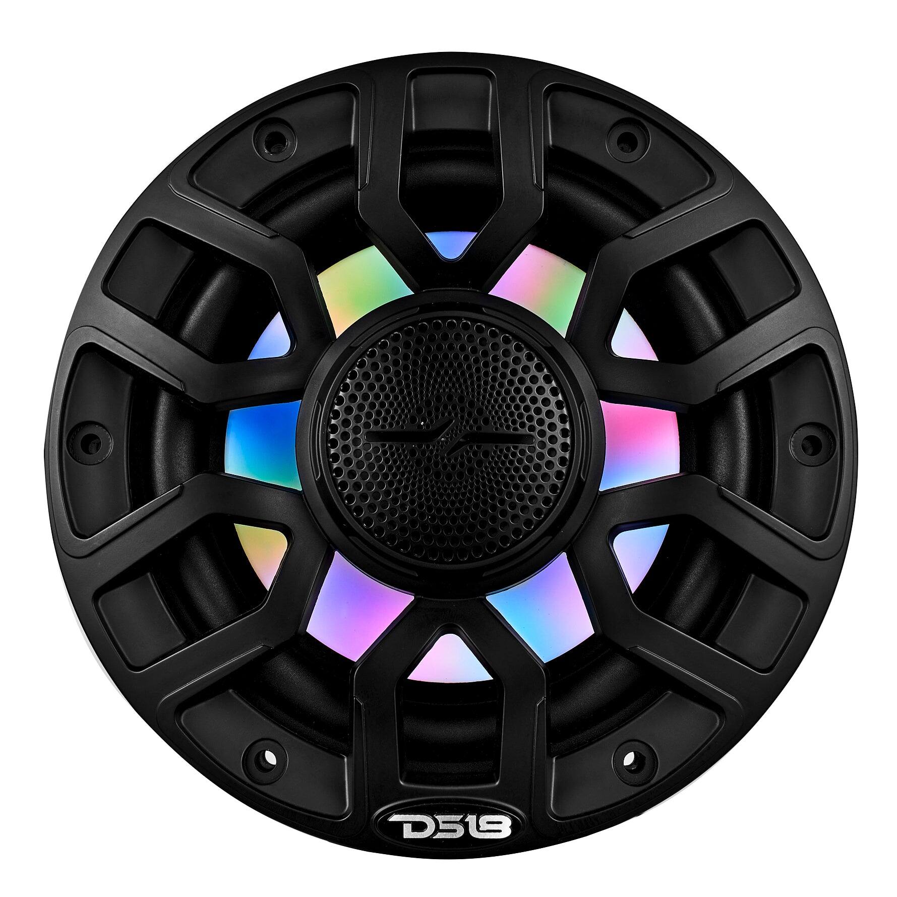 Alt View 2. DS18 Audio - NXL-IQ 6.5" 2-way Coaxial Speaker with Built-in Driver and Grille (Pair), 150W RMS 4-Ohm - Black.