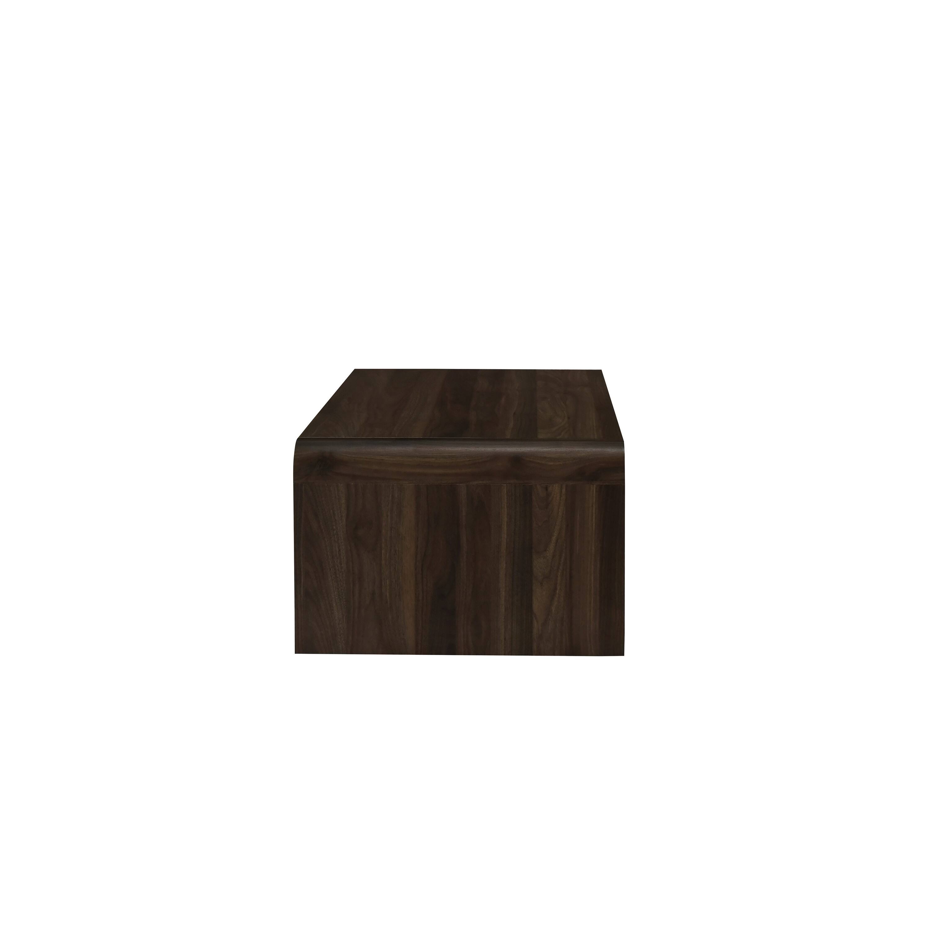 Back. Manhattan Lane - Maria Coffee Table, 2 Drawer and Waterfall Style, Wood 47 Inch - Walnut Brown.