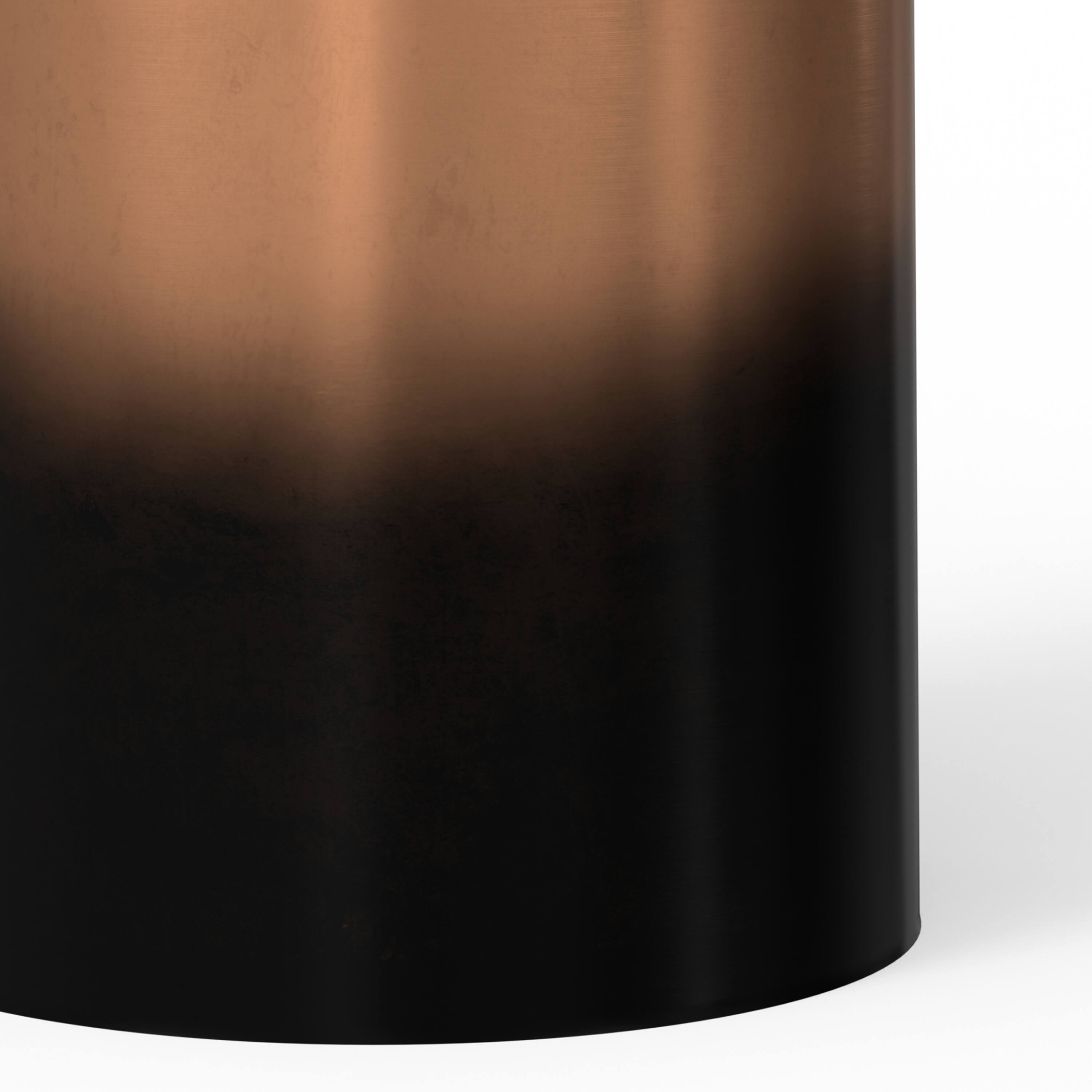 Alt View 2. Simpli Home - Curtis Industrial 16 inch Wide Metal Metal Cylinder Accent Table in Ombre Black / Copper, Fully Assembled - Ombre Black / Copper.