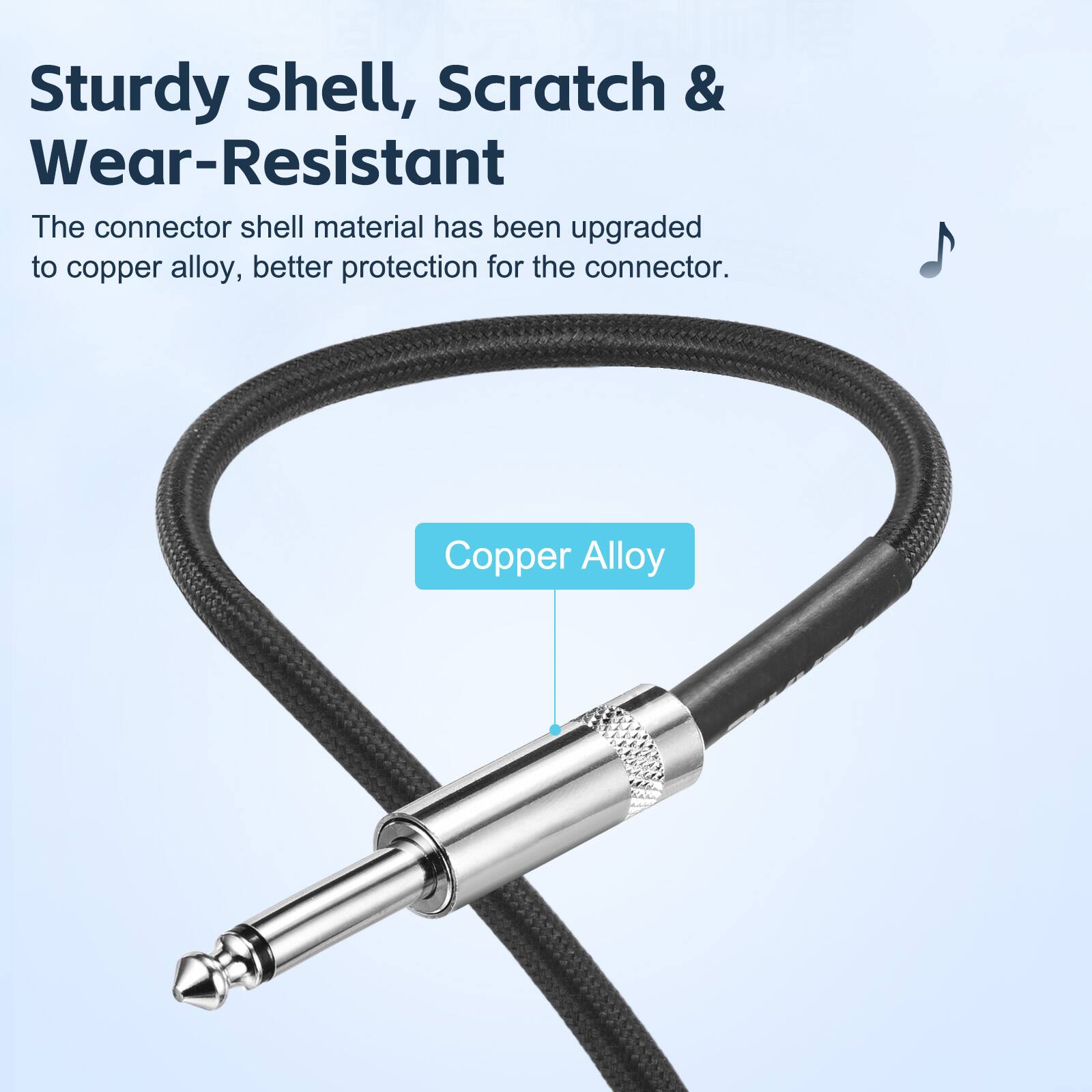 Sturdy Shell, Scratch & Wear-Resistant

The connector shell material has been upgraded to copper alloy, better protection for the connector.

Copper Alloy