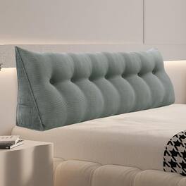 wowmax - Wedge Pillow Headboard for King - XXL Back Support Pillow with Cover - Gray
