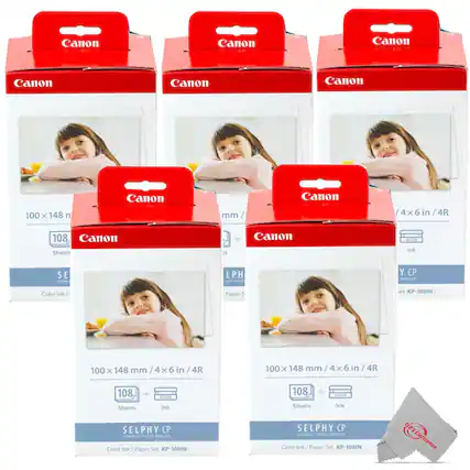 Canon SELPHY CP Color Ink/Paper Set KP-108IN
100 x 148 mm / 4 x 6 in / 4R
108 Sheets + Ink
Canon SELPHY CP Color Ink/Paper Set KP-108IN
100 x 148 mm / 4 x 6 in / 4R
108 Sheets + Ink
Canon SELPHY CP Color Ink/Paper Set KP-108IN
100 x 148 mm / 4 x 6 in / 4R
108 Sheets + Ink
TED'S Electronics