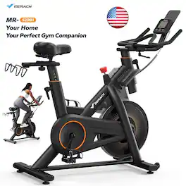 MERACH - S29 Magnetic Exercise Bike for Home Gym, Brake Pad, Self-Developed App, Fitness Courses for Weight Loss - Black