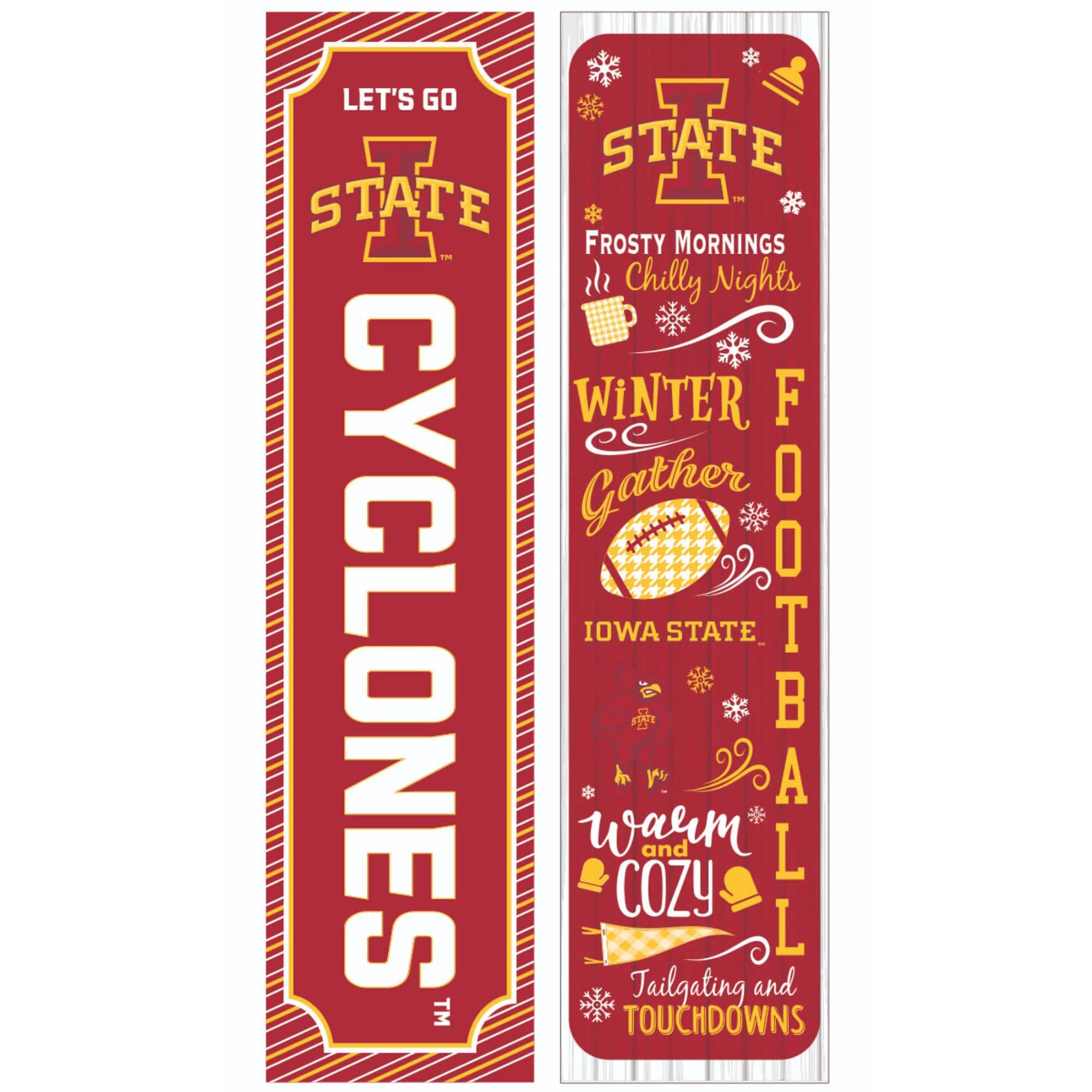 Evergreen Enterprises - Iowa State Cyclones 47" Double Sided Winter Leaner Fan Sign - Multicolor
