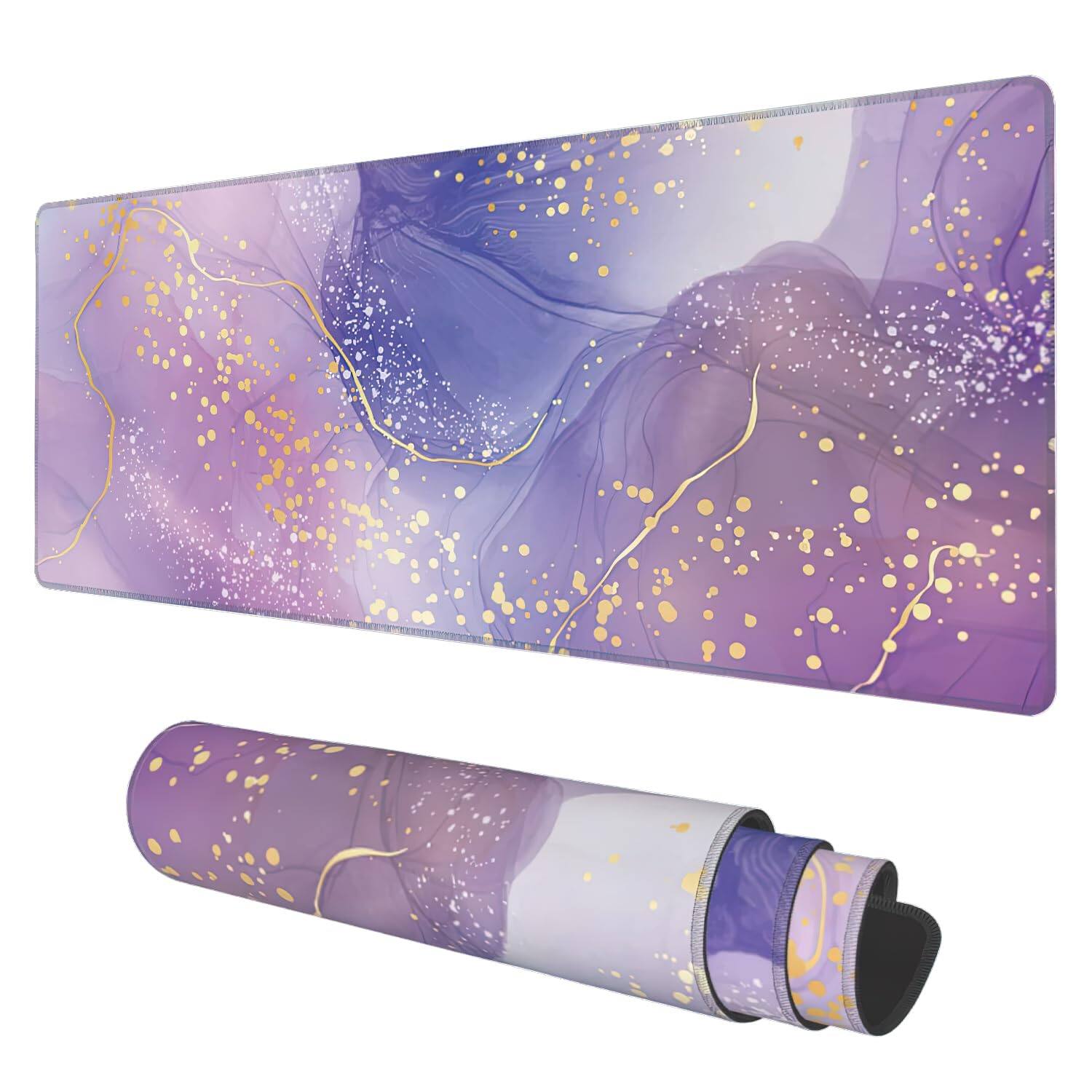 Purple Rose and Lavender Liquid Marble-11.8" x 31