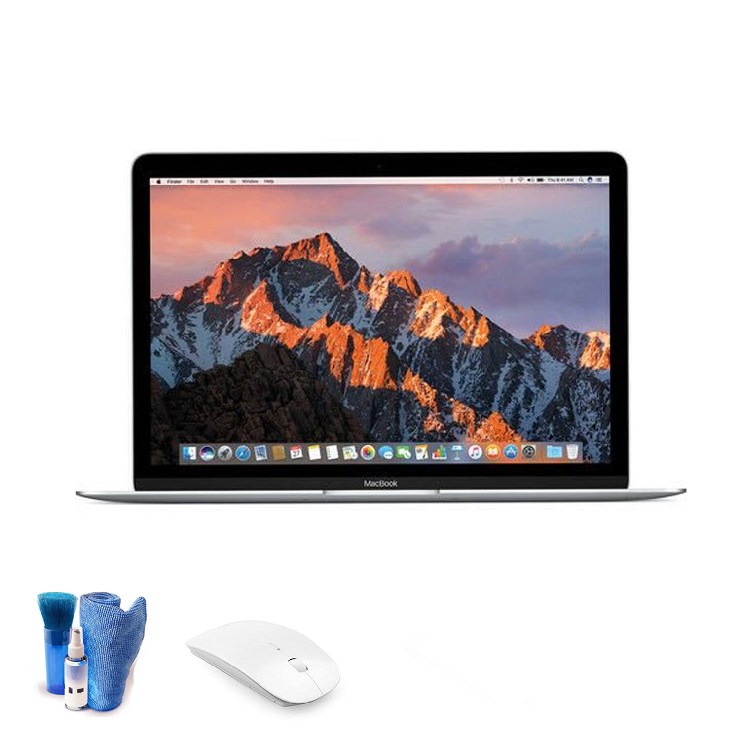 Front. Apple - Apple MacBook 12" Silver- Kit with Mouse (Spanish Keyboard) - Silver.