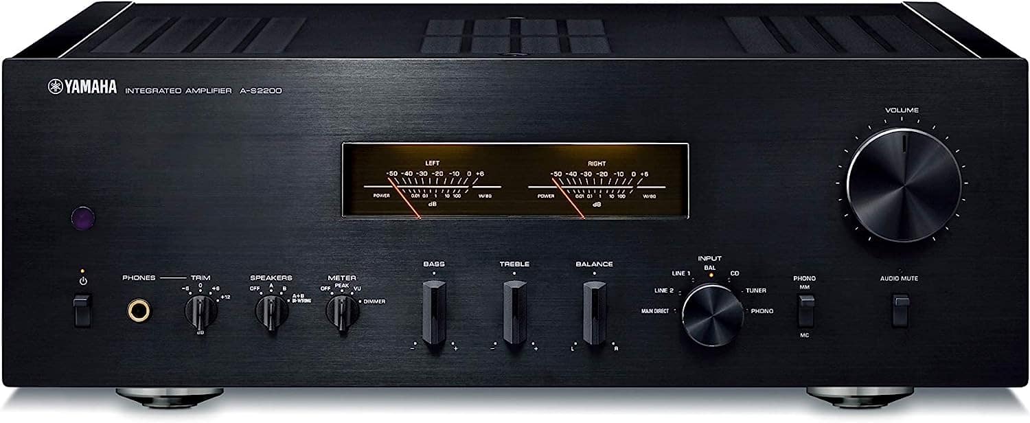 Front. Yamaha - Yamaha A-S2200 Integrated Amplifier - Black.