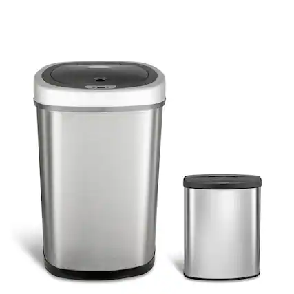Front. Nine Stars - Rectangular Motion Sensor Trash Can 13.2 Gallon & 2.1 Gallon.