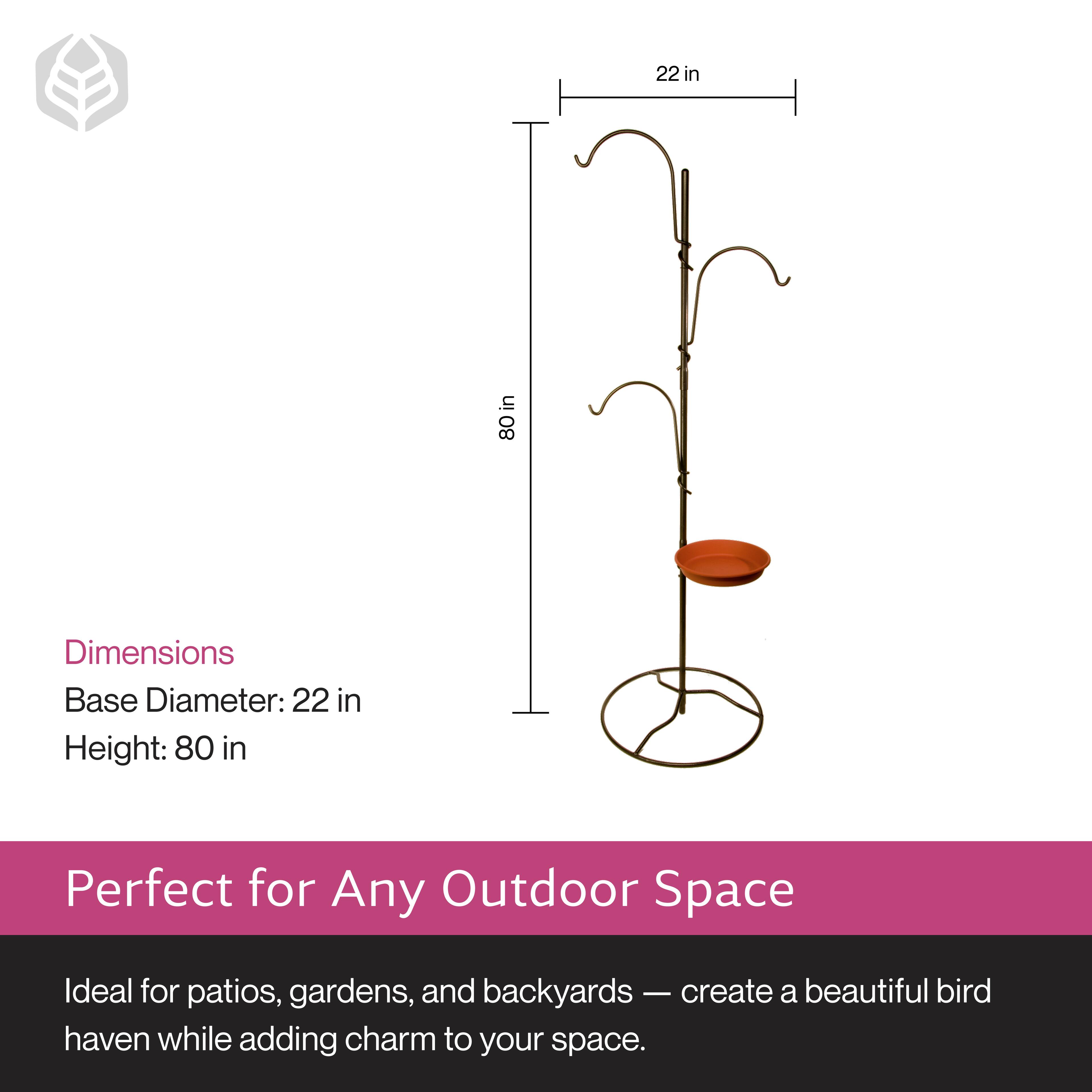 Dimensions  
Base Diameter: 22 in  
Height: 80 in  

Perfect for Any Outdoor Space  
Ideal for patios, gardens, and backyards — create a beautiful bird haven while adding charm to your space.