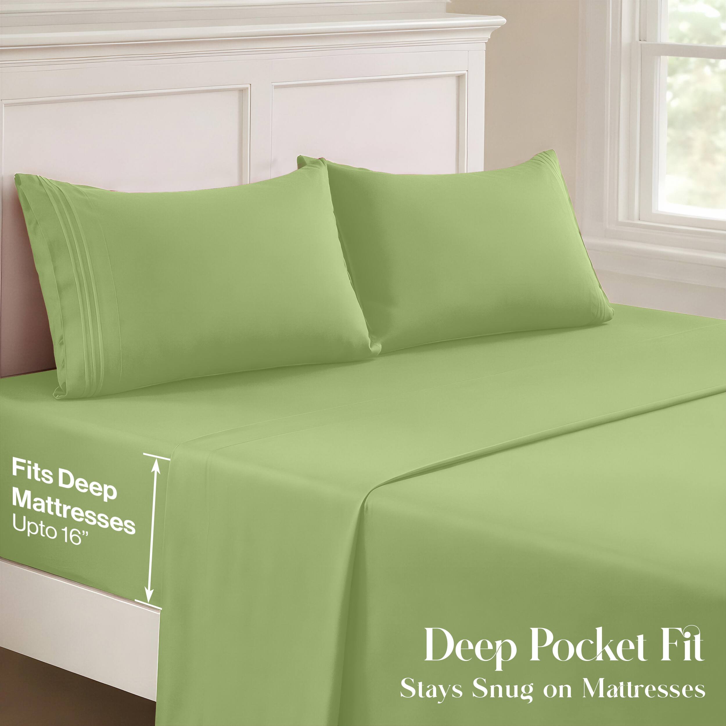 Fits Deep Mattresses Upto 16" Deep Pocket Fit Stays Snug on Mattresses